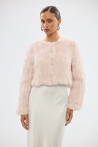 bubish Lola Crop Jacket - Baby Pink FUR JACKETS
