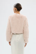 bubish Lola Crop Jacket - Baby Pink FUR JACKETS