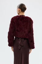 bubish Lola Crop Jacket Wine FUR JACKET
