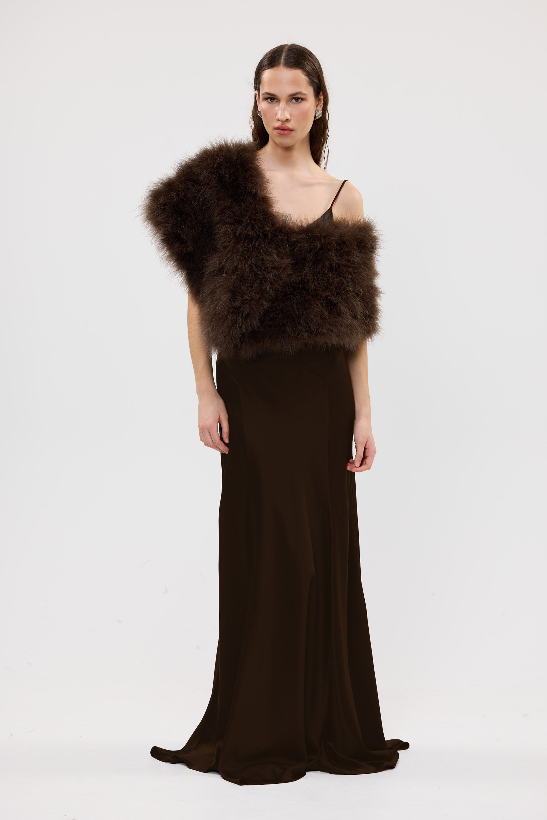 bubish Lottie Wrap Chocolate FEATHER WRAP