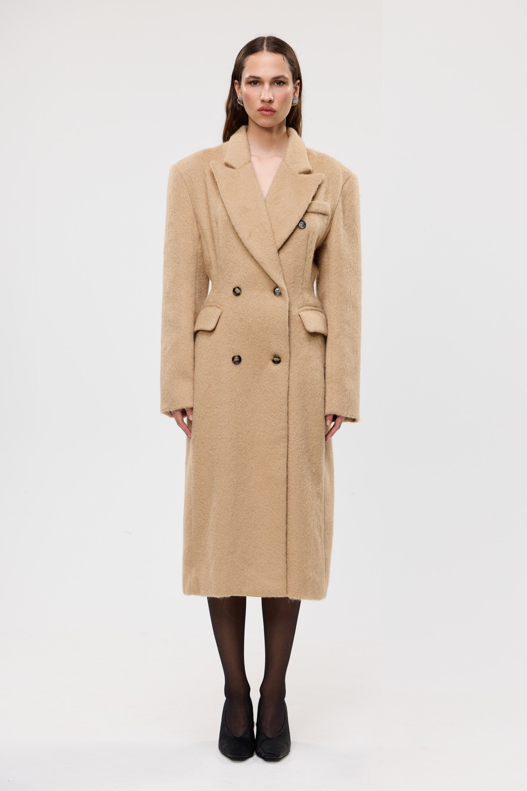 bubish Maddison Cinched Coat Caramel TAN COAT