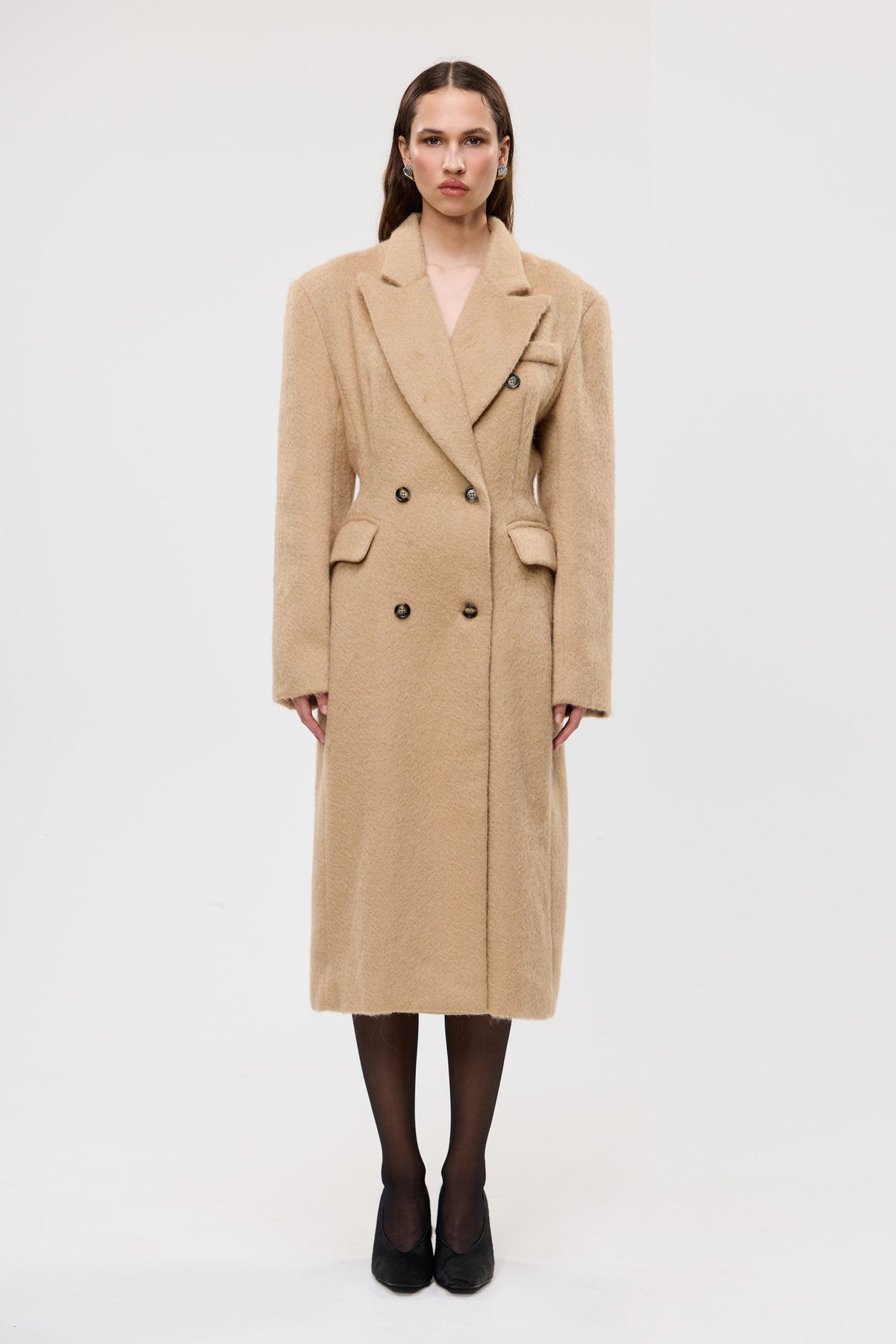 bubish Maddison Cinched Coat Caramel TAN COAT