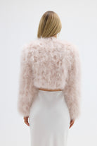 bubish Manhattan Crop Feather Jacket Baby Pink JACKET