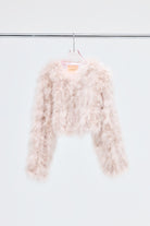 bubish Manhattan Crop Feather Jacket Baby Pink JACKET