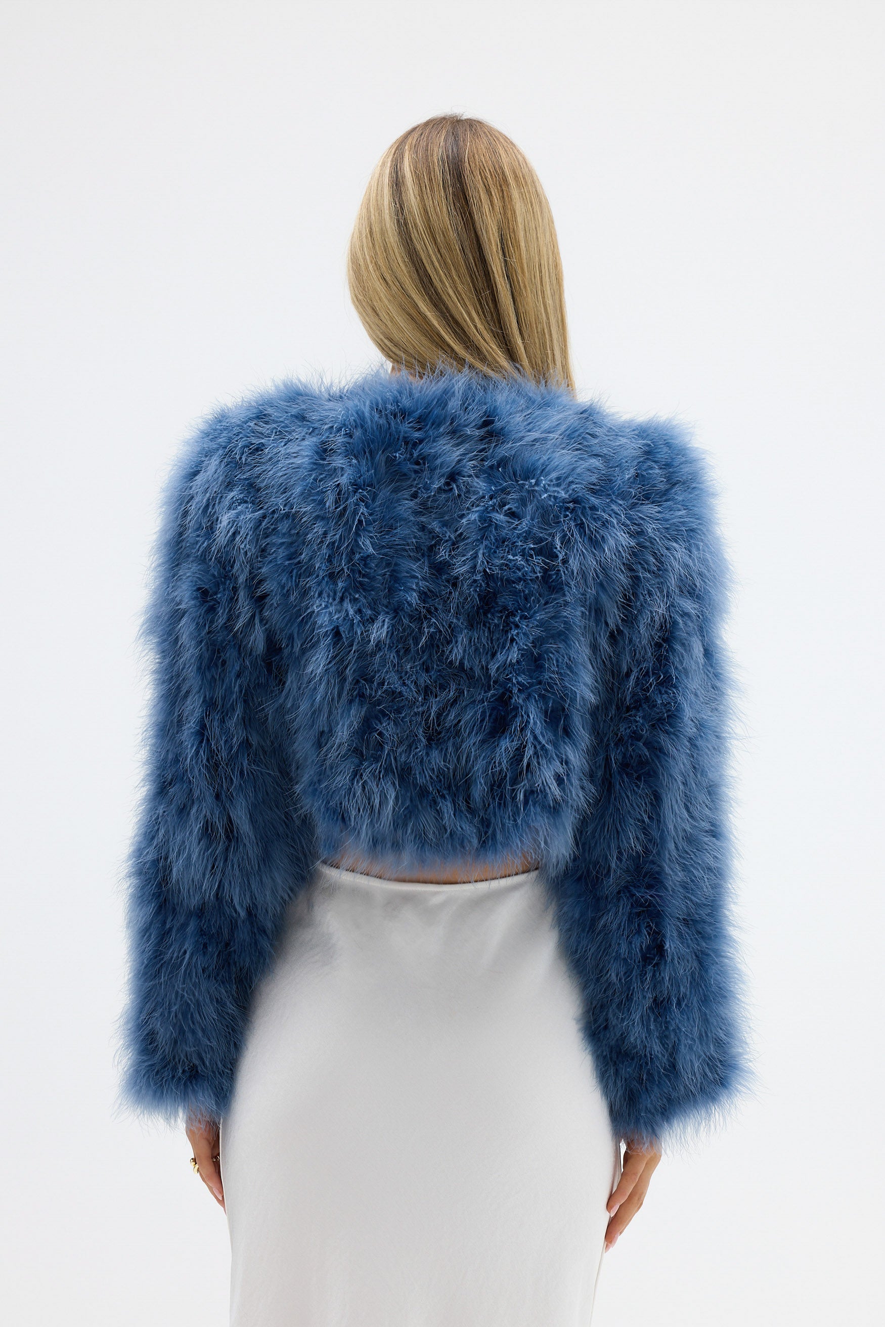 bubish Manhattan Crop Feather Jacket Denim JACKET