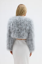 bubish Manhattan Crop Feather Jacket Light Grey JACKET