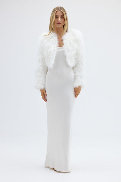 【deres】feather spring coat Feather-trim coat | J14185 | NISSA