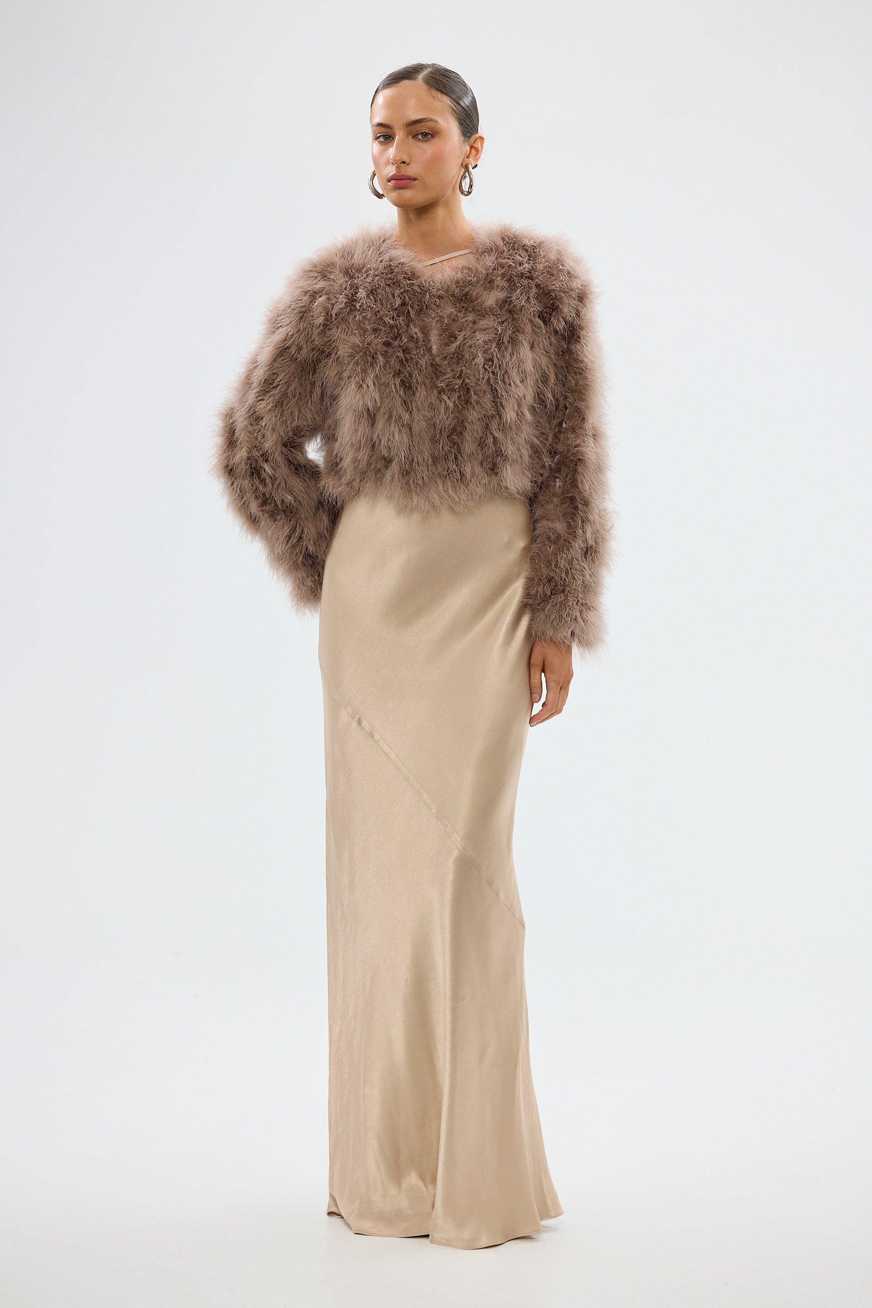 bubish Manhattan Crop Jacket Cocoa FEATHER JACKETS