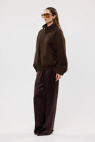 bubish Mason Boucle Bomber Jacket Chocolate BOUCLE BOMBER JACKET