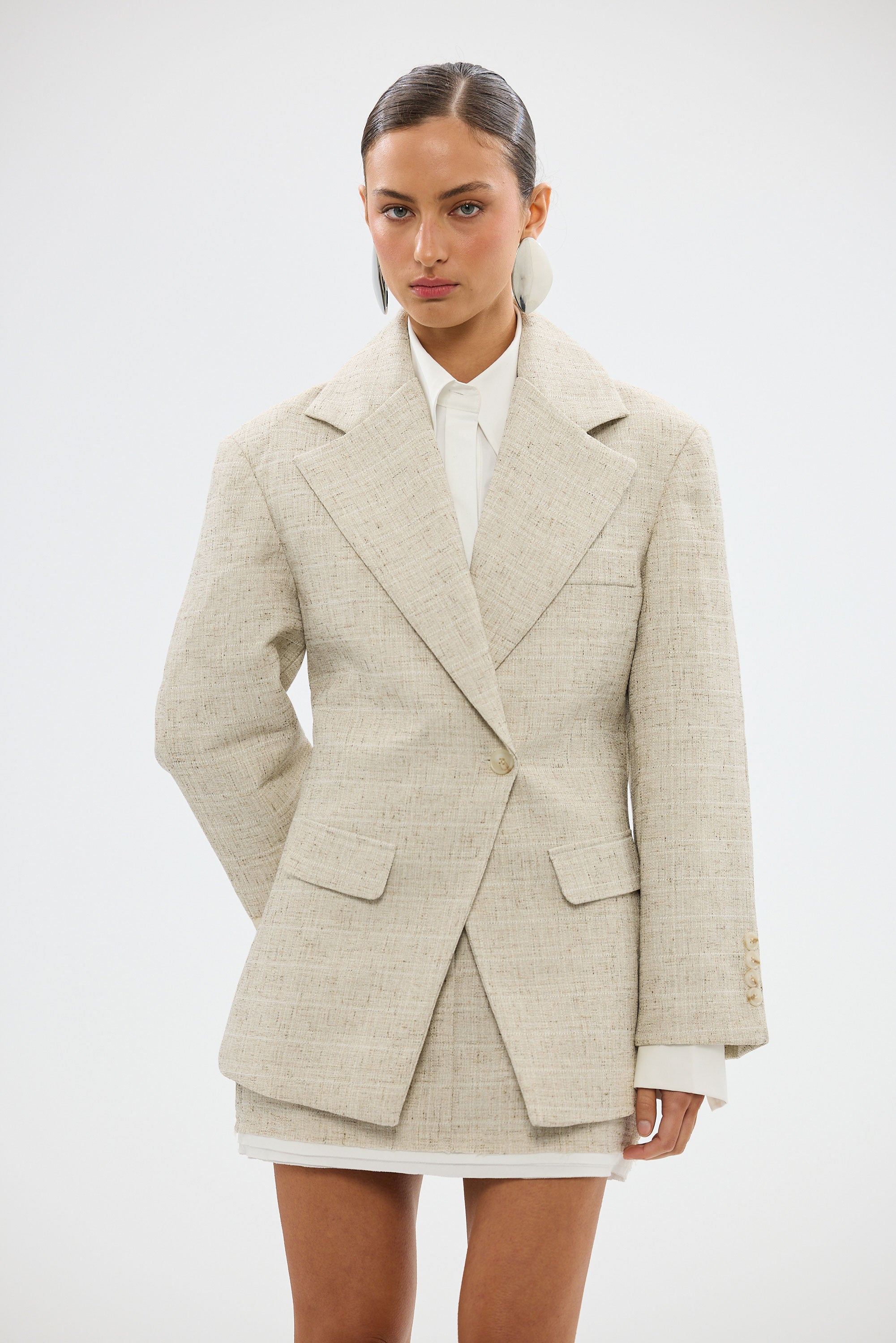 bubish Mattie Cinched Blazer - Natural MINI SKIRT