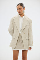 bubish Mattie Cinched Blazer - Natural MINI SKIRT