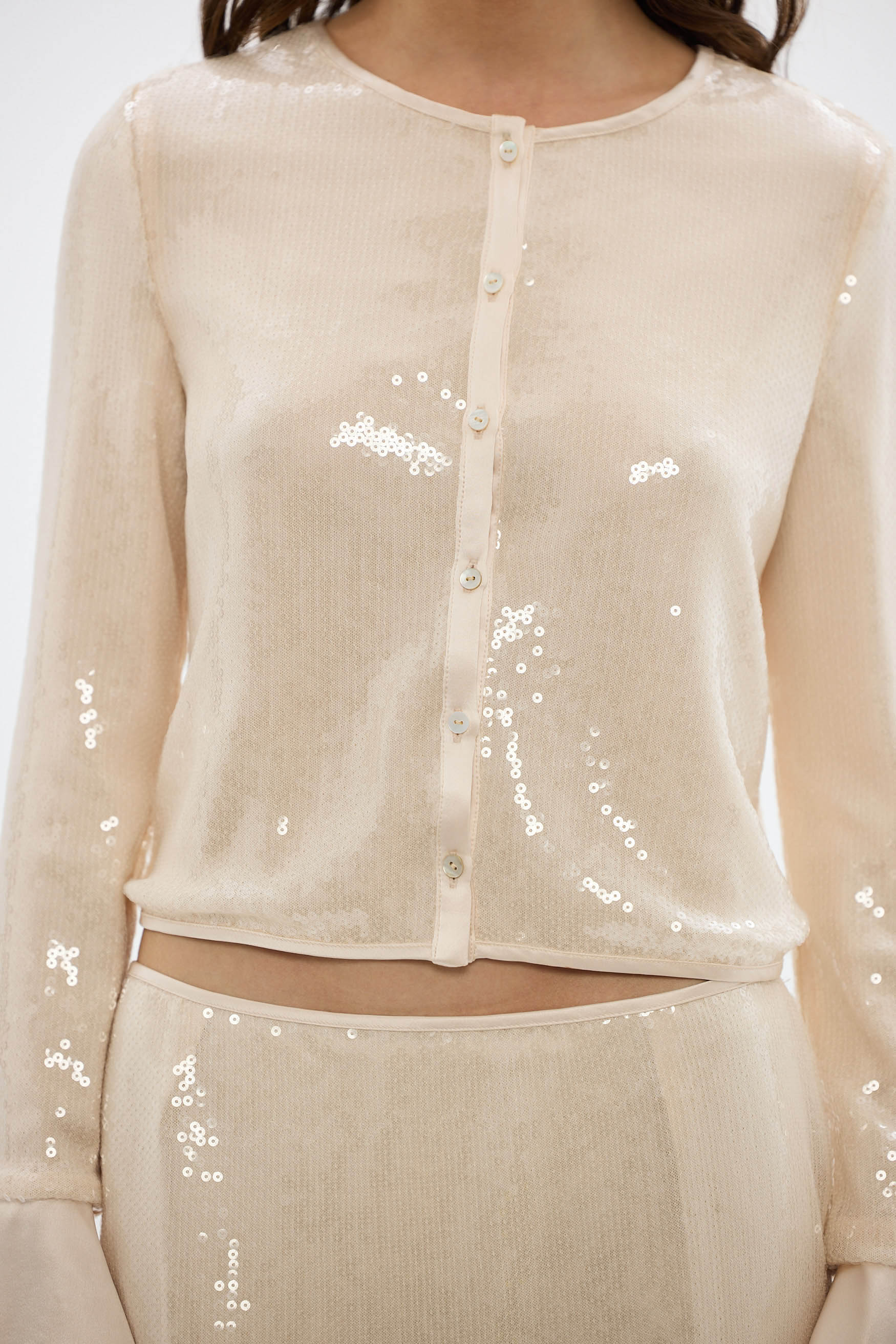 bubish Nadine Sequin Top Pale Pink PARTY TOP