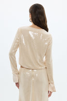 bubish Nadine Sequin Top Pale Pink PARTY TOP