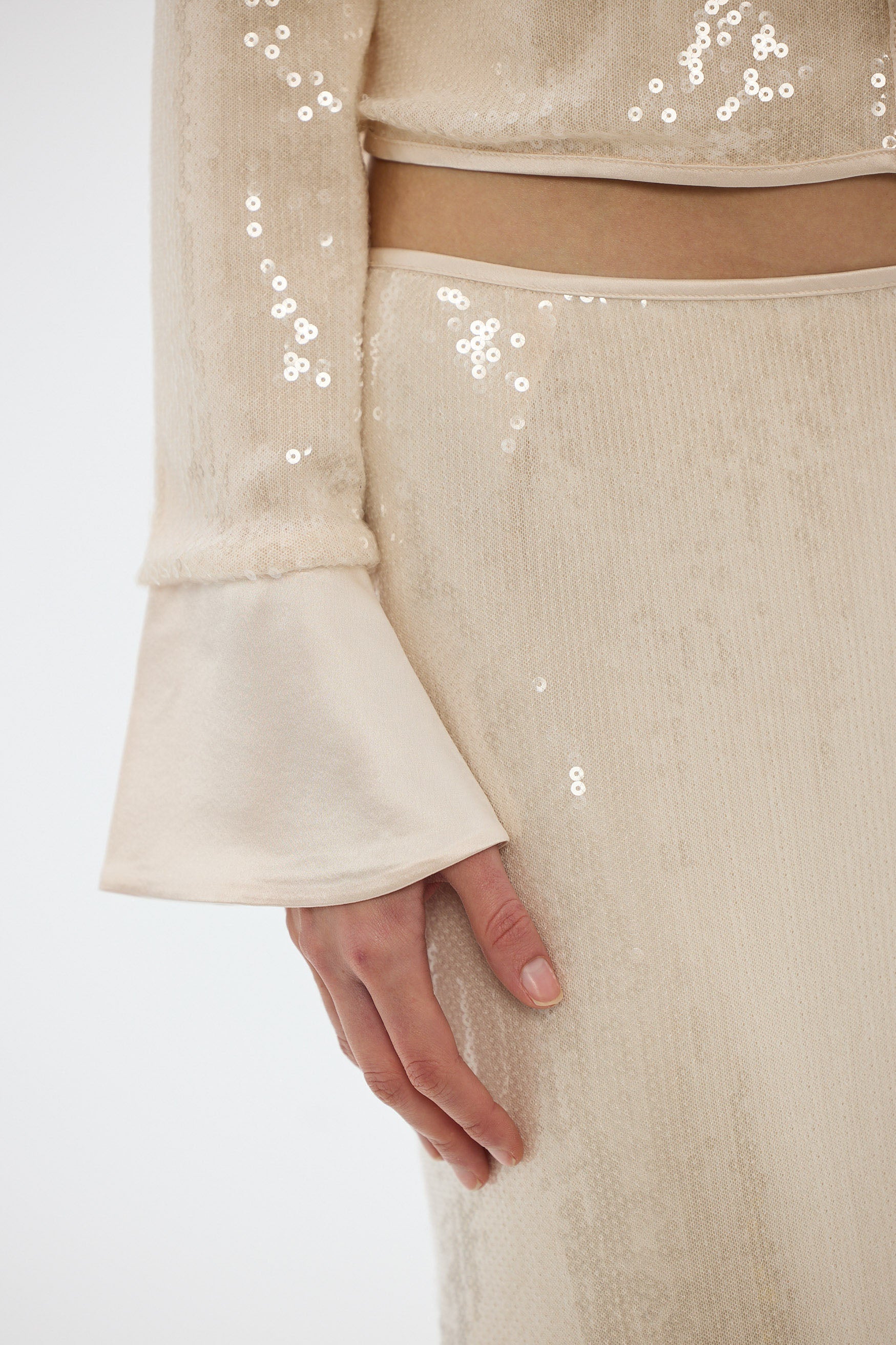 bubish Nadine Sequin Top Pale Pink PARTY TOP