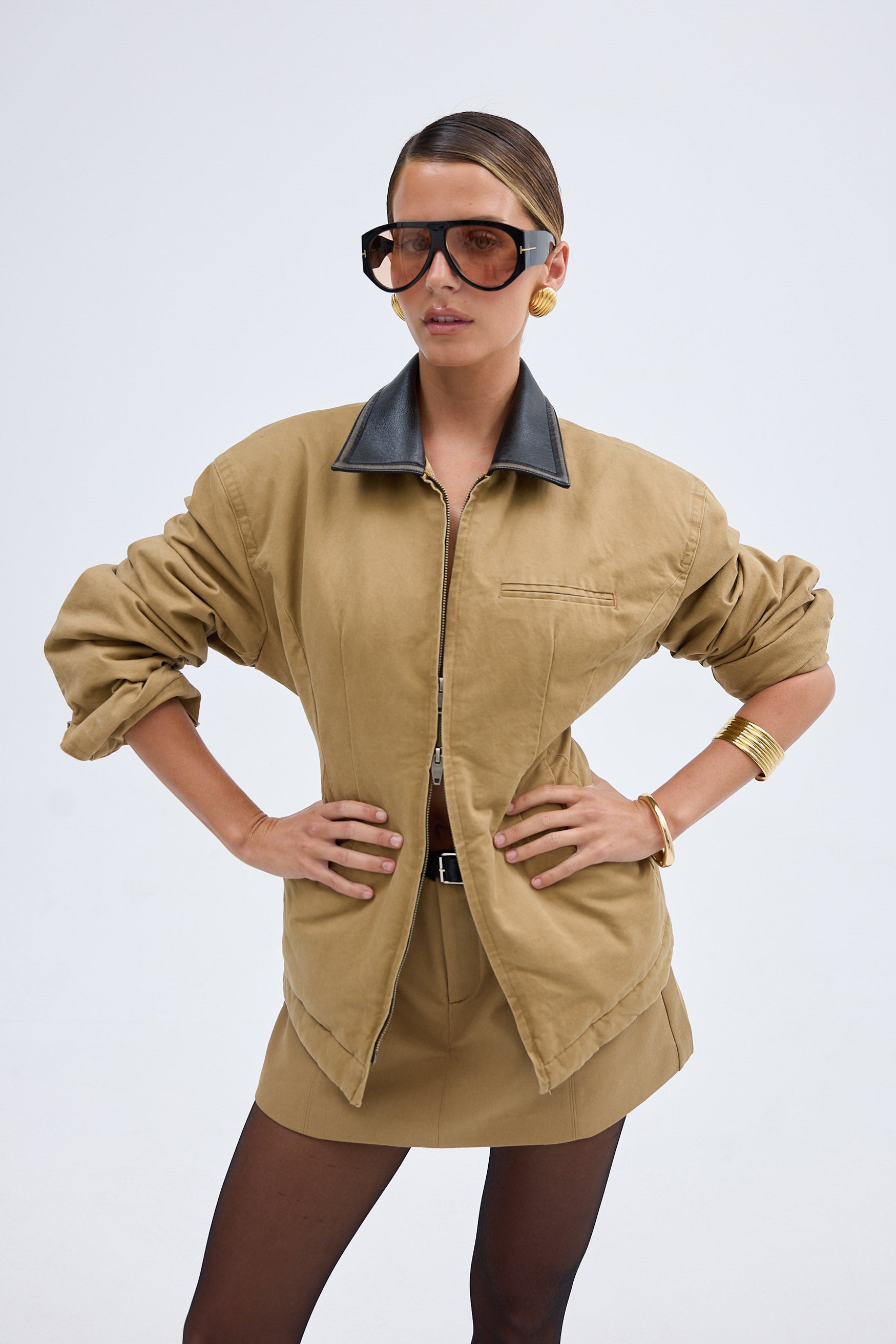 bubish Olivia Cinched Country Jacket Tan JACKET