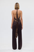 bubish Paige Cowl Neck Tassel Top Leopard PARTY TOP
