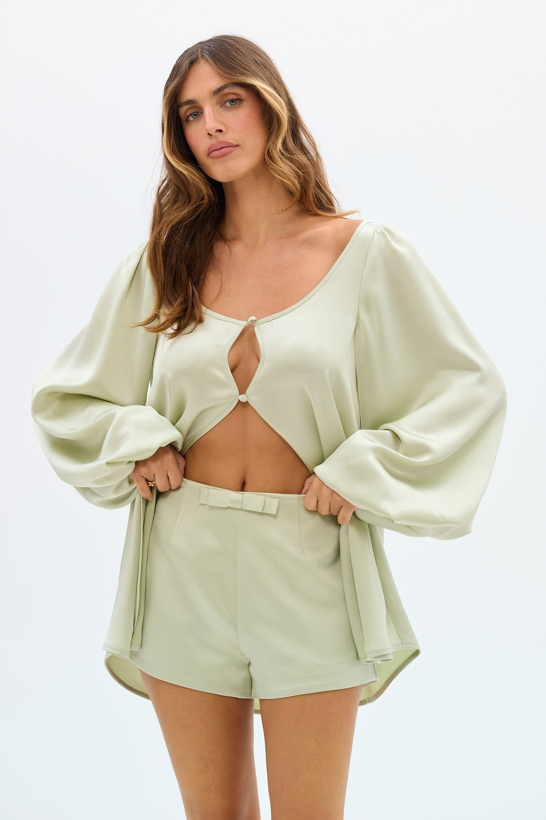 bubish Penelope Bow Hot Shorts - Pistachio SHORTS