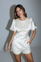 bubish Poppy Bubble Sleeve Blouse Ivory TOP