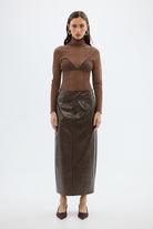 bubish Riley Sheer Long Sleeve Top Chocolate SHEER LONG SLEEVE TOP