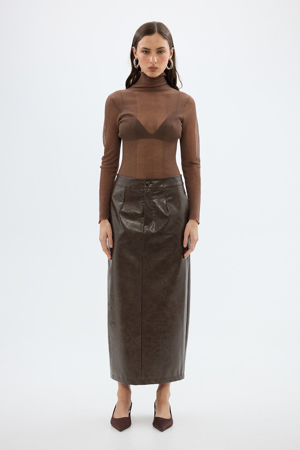 bubish Riley Sheer Long Sleeve Top Chocolate SHEER LONG SLEEVE TOP