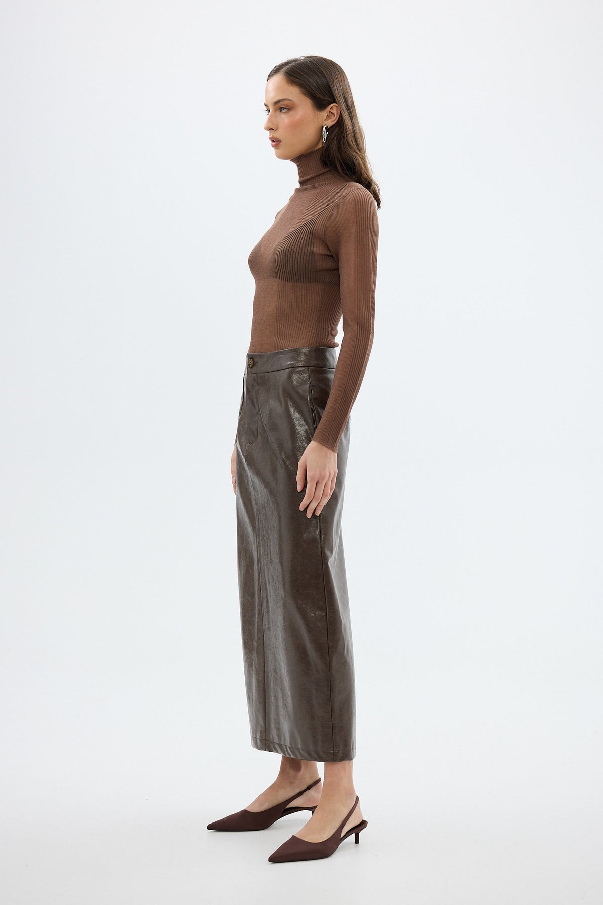 bubish Riley Sheer Long Sleeve Top Chocolate SHEER LONG SLEEVE TOP