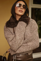 bubish Ruby Wool Knit Cardigan Chocolate Marle WOOL CARDIGAN