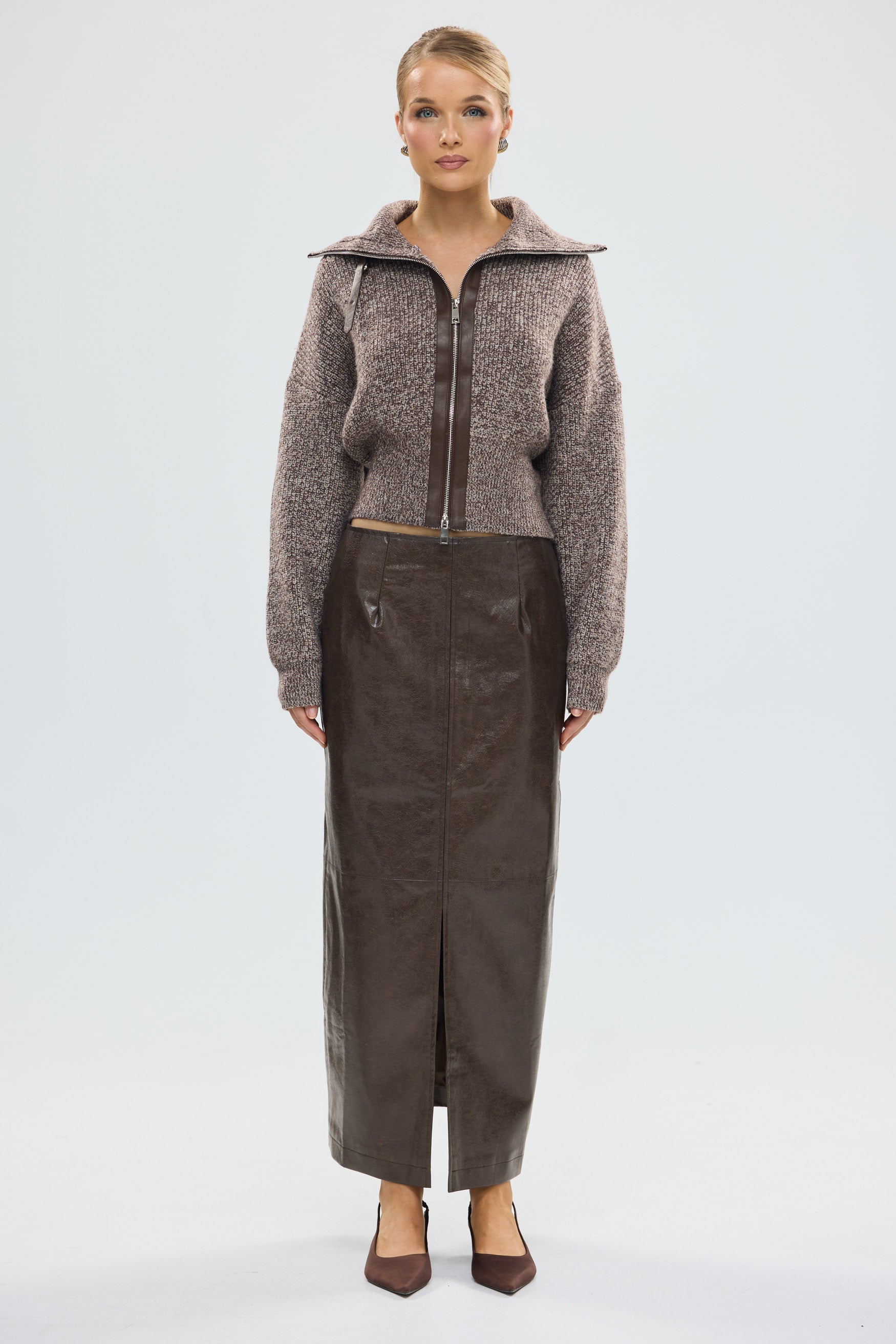 bubish Ruby Wool Knit Cardigan Chocolate Marle WOOL CARDIGAN