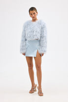 Manhattan Crop Jacket - Powder Blue JACKET Bubish Luxe