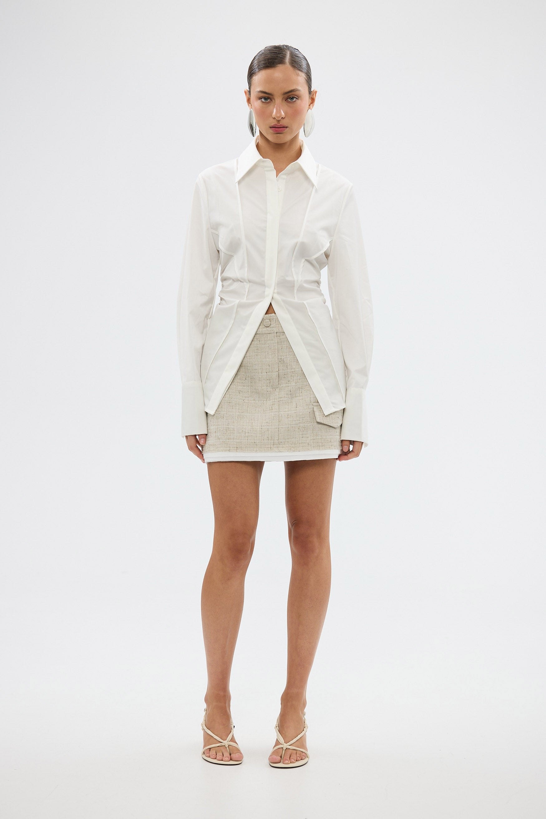 bubish Ellidy Cinched Shirt - White SHIRTS