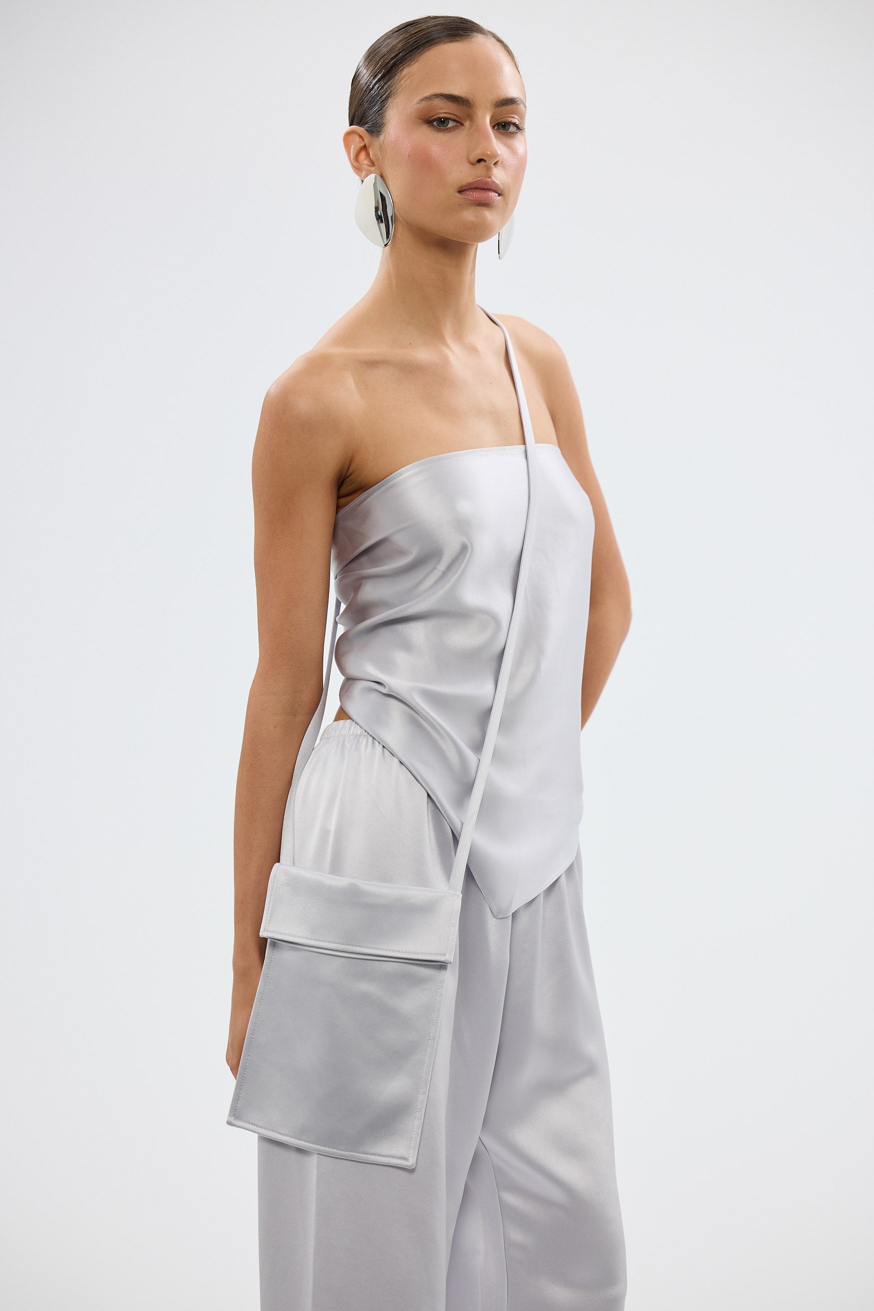 bubish Paige Scarf Top - Silver TOPS