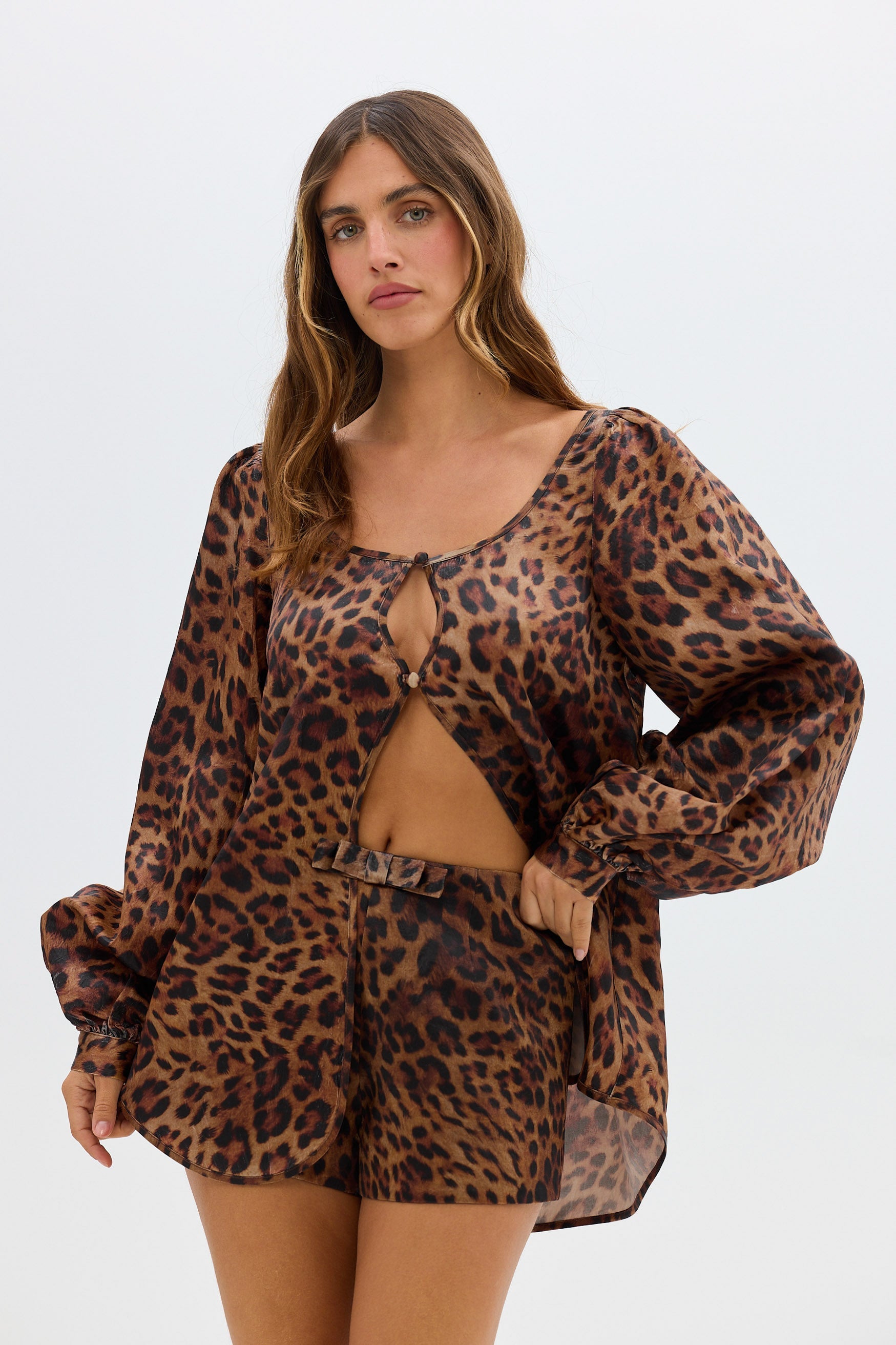 bubish Penelope Bow Hot Short Leopard SHORTS