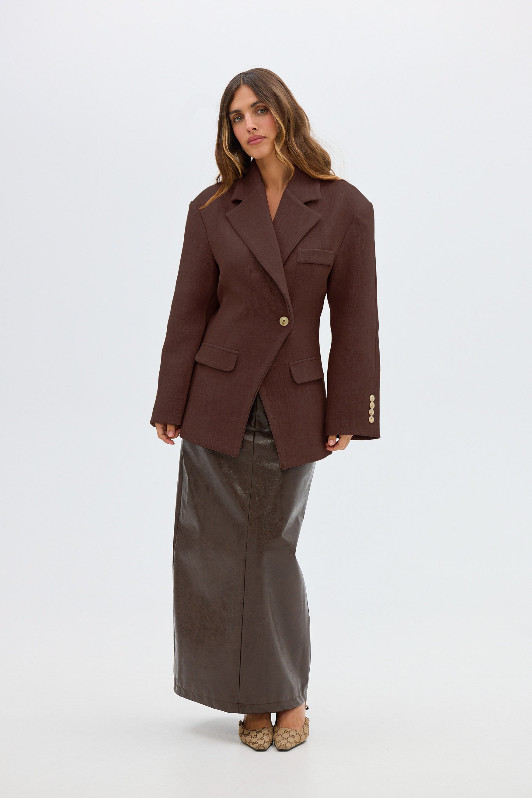 bubish Saskia Cinched Blazer Chocolate BLAZER
