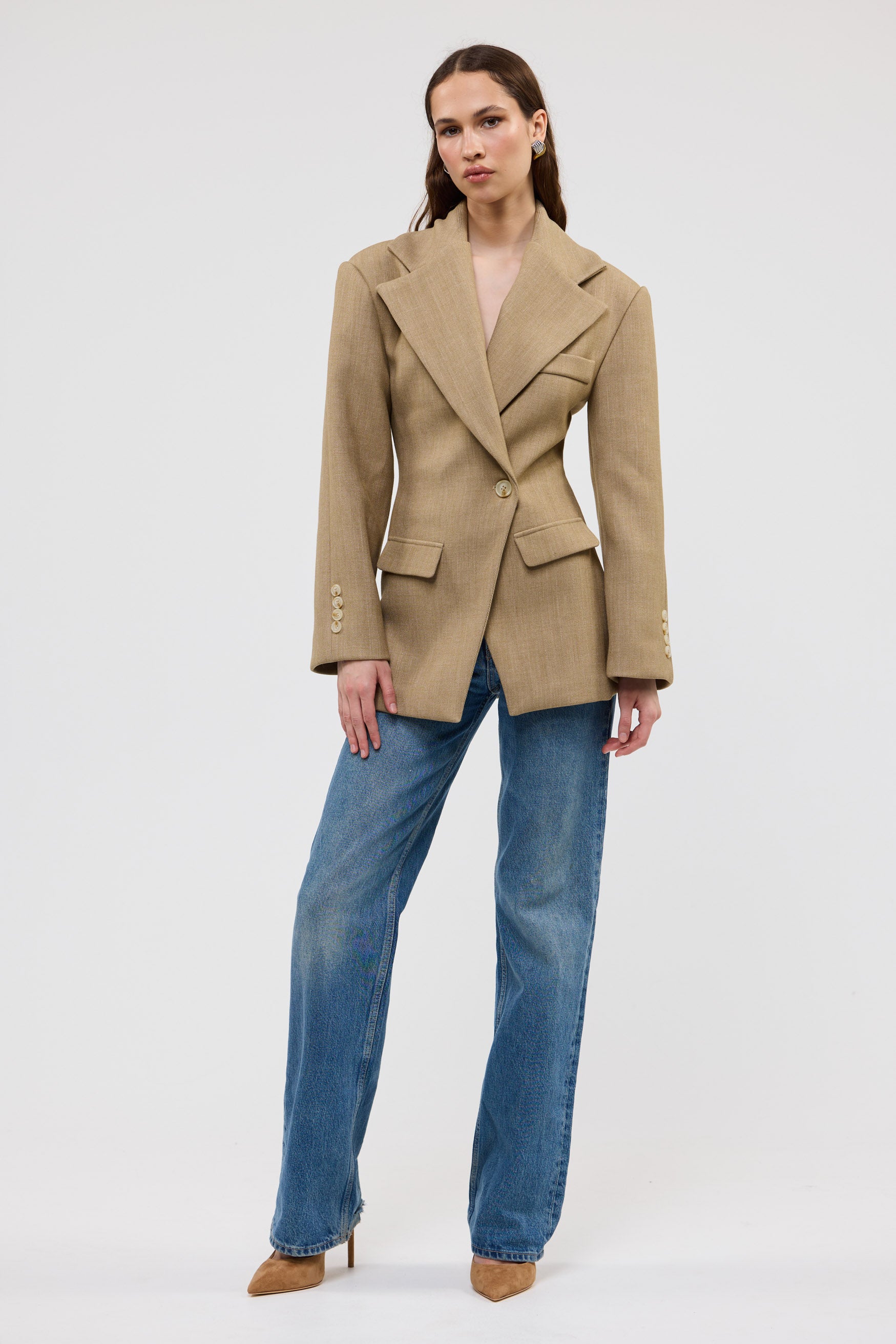bubish Saskia Cinched Blazer Caramel WORK BLAZER