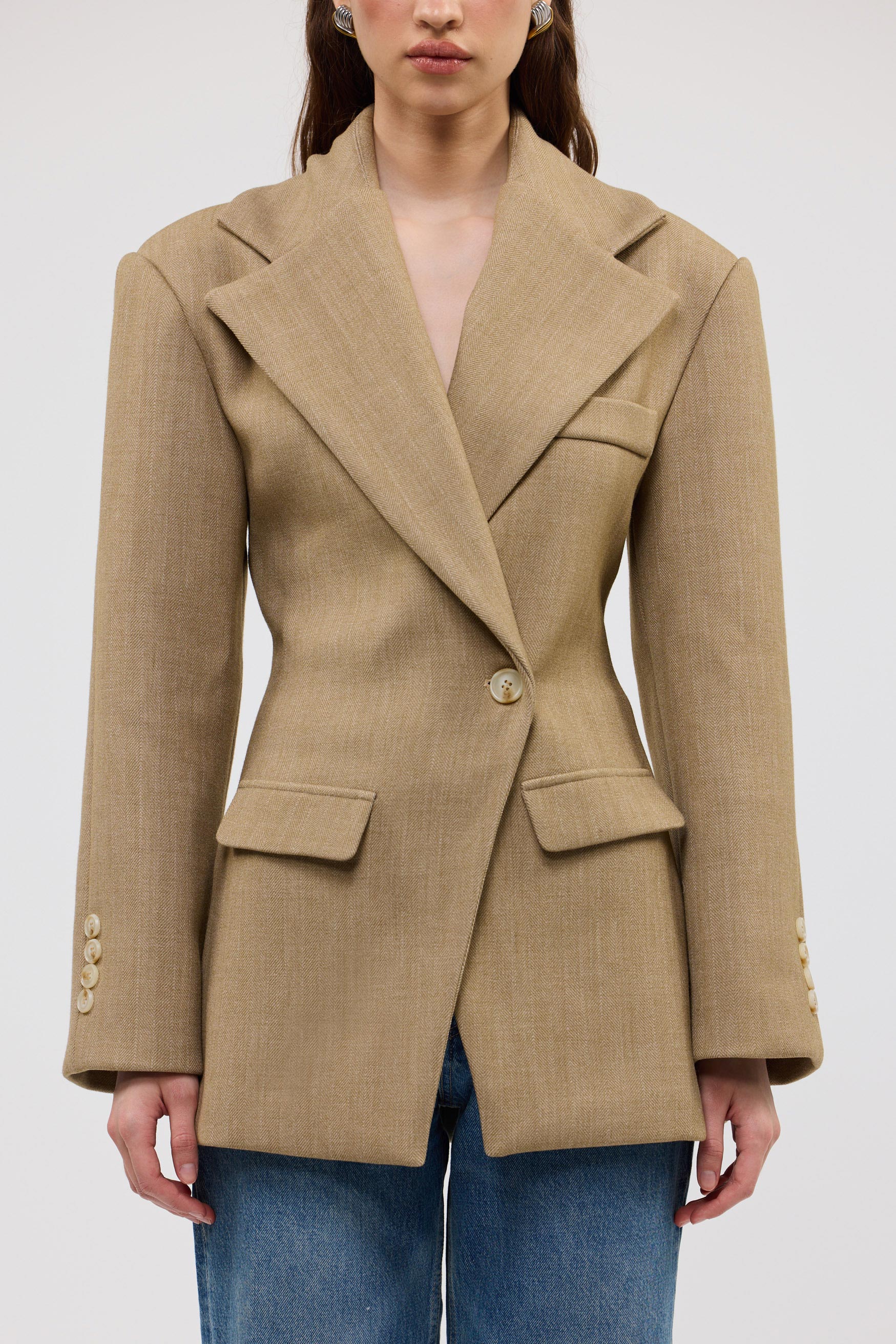 bubish Saskia Cinched Blazer Caramel WORK BLAZER