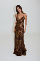 Savannah Rosette Gown - Leopard DRESS Bubish Luxe