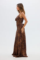 Savannah Rosette Gown - Leopard DRESS Bubish Luxe
