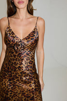 Savannah Rosette Gown - Leopard DRESS Bubish Luxe